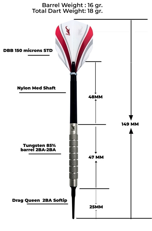 Dardos DBB Standart D 85% tungsteno 18 gr