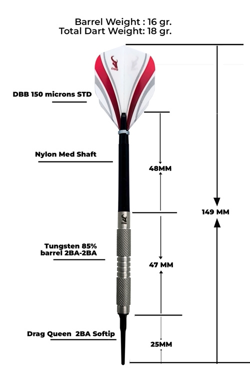 Dardos DBB Standart E 85% tungsteno 18 gr