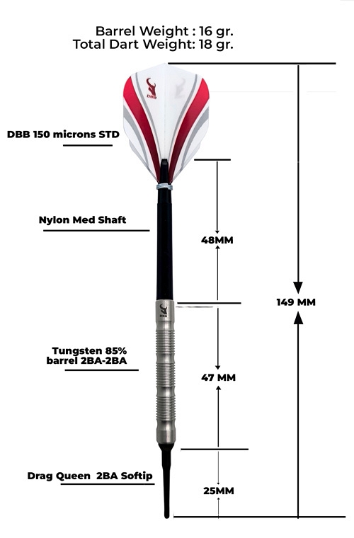 Dardos DBB Standart I 85% tungsteno 18 gr.