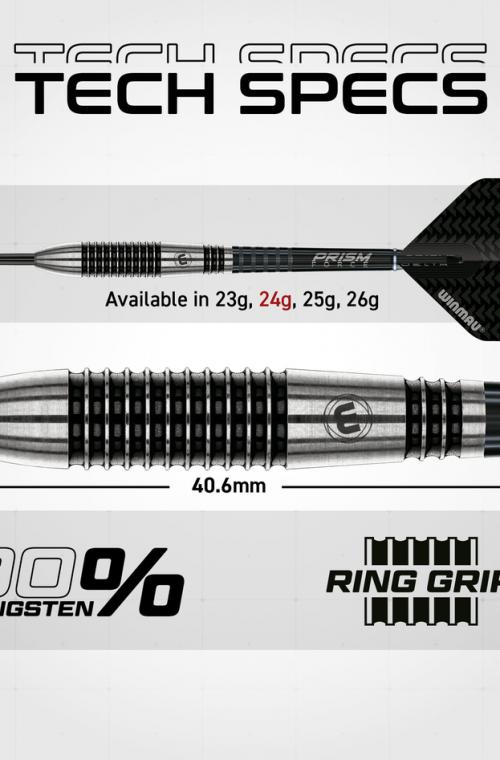 Dardos P.A. Winmau Blackout  24gr