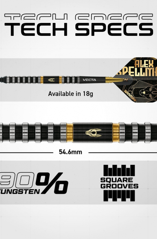 Dardos Winmau Alex Spellman 90% 20 gr