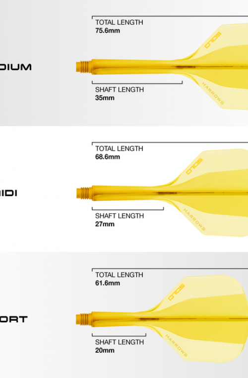 Harrows darts flights Solo Yellow Nº6 Medium
