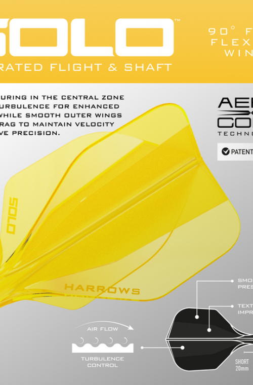 Harrows darts flights Solo Yellow Nº6 Short