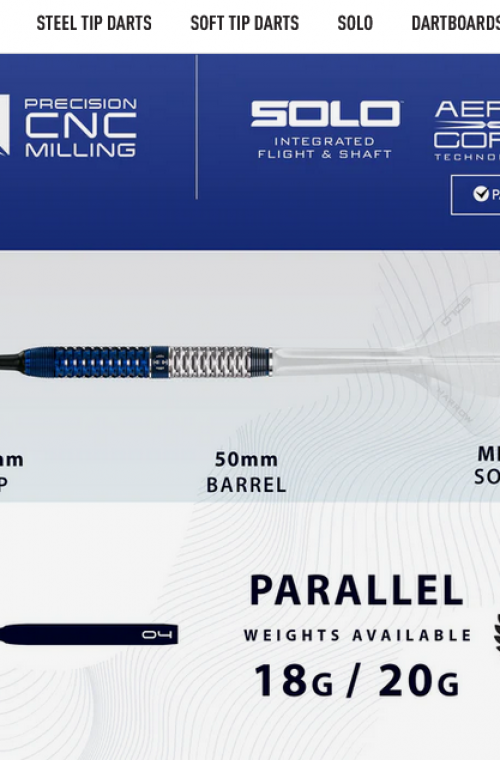 Harrows Geo Darts Parallel 90 % tungsteno 18 gr