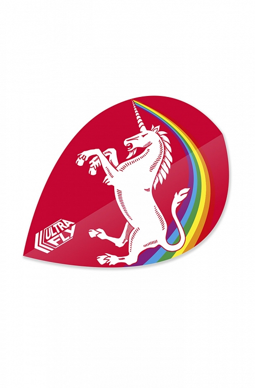 Plumas Unicorn Ultrafly Rainbow Oval Rojo