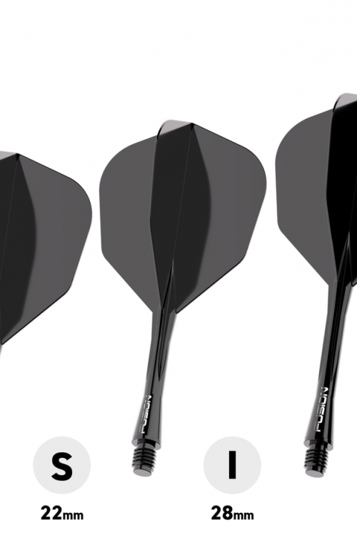 Plumas Winmau Fusion Cortas  Shape Nº6  Negro