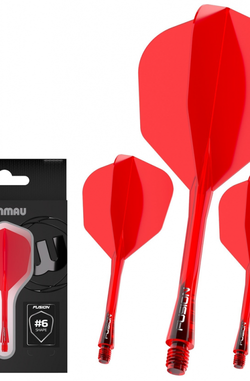 Plumas Winmau Fusion Cortas Shape Nº6 Rojo