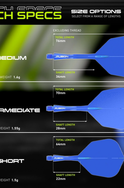 Plumas Winmau Fusion Intermedias Shape Nº6 Azul