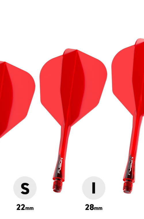 Plumas Winmau Fusion Intermedias Shape Nº6 Rojo