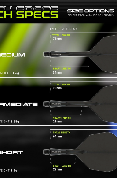 Plumas Winmau Fusion Medianas Shape Nº6 Negro