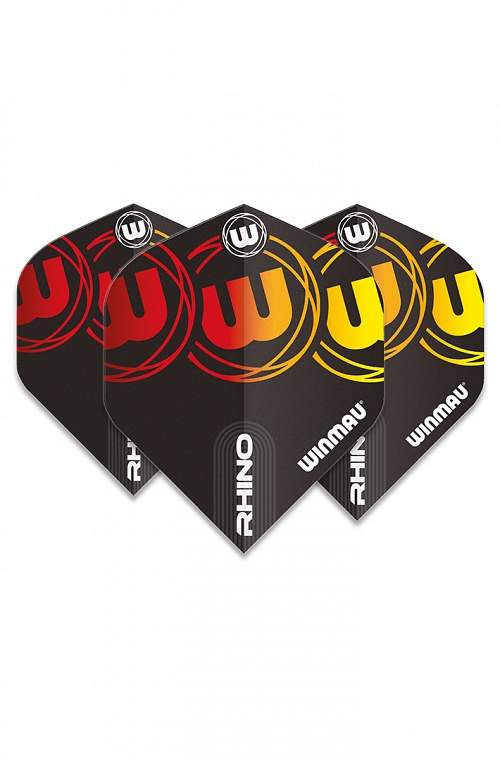 Plumas Winmau Rhino Negro/Rojo/Amarillo