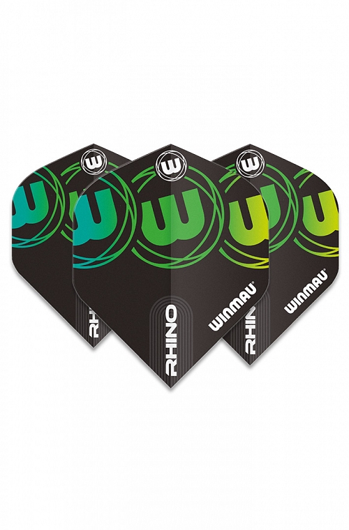 Plumas Winmau Rhino Negro/Verde