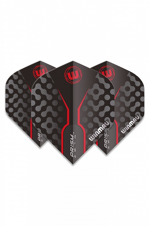 Plumas Winmau Zeta Standard Negro/Gris/Rojo