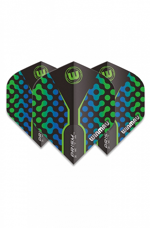 Plumas Winmau Zeta Standard Negro/Verde/Azul