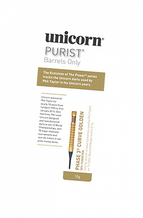 Unicorn Phase 3 Purist Curve Darts Natural 18g