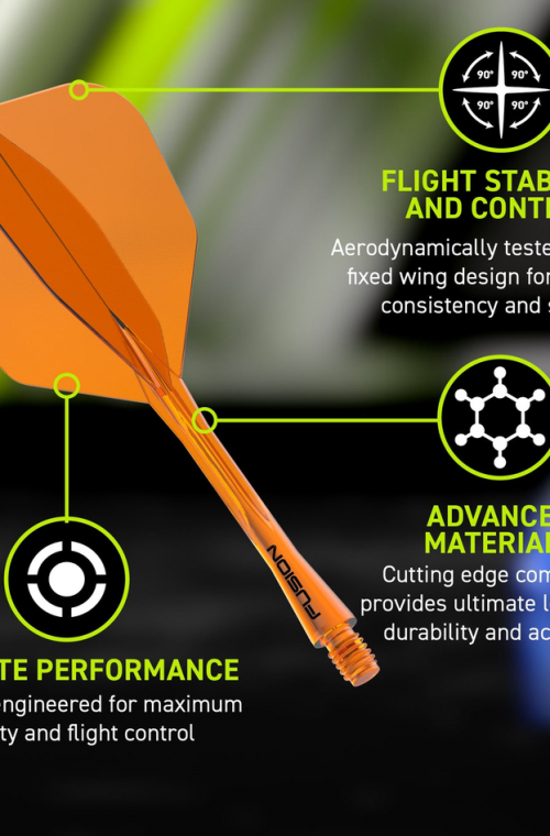 Winmau Fusion Intermediate Flights Shape Nº6 Orange