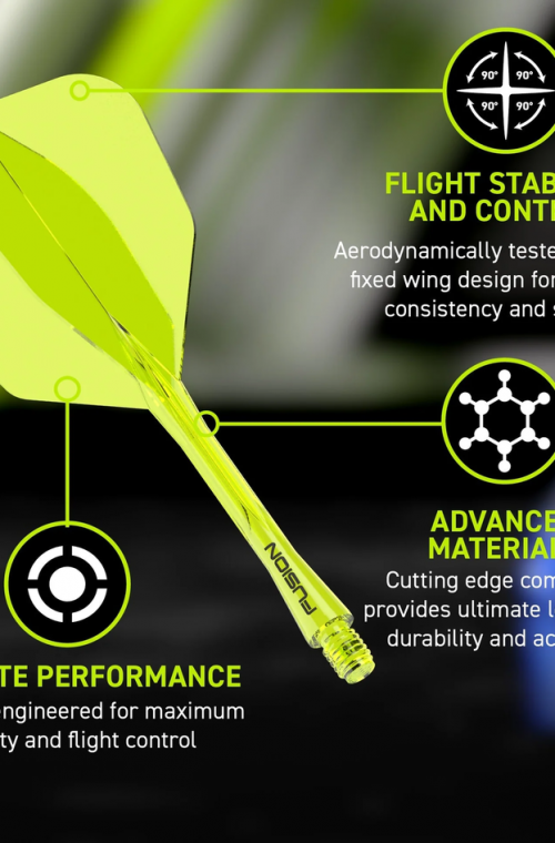 Winmau Fusion Intermediate Flights Shape Nº6 Yellow