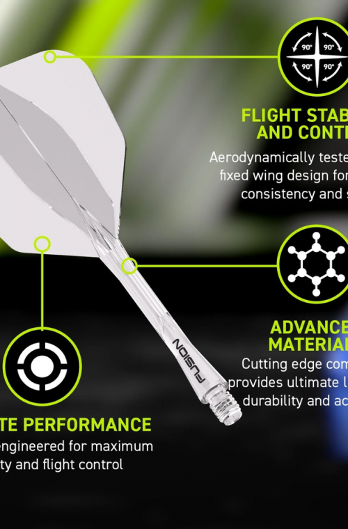 Winmau Fusion Medium Flights Shape Nº6 Clear