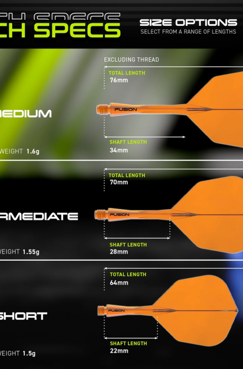 Winmau Fusion Short Flights Shape Nº6 Orange