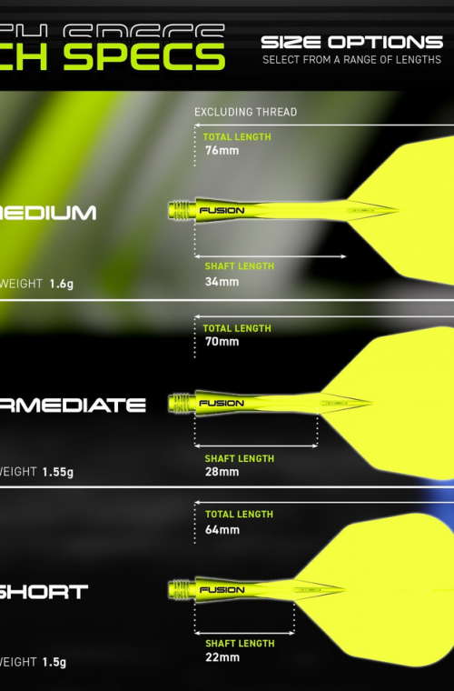 Winmau Fusion Short Flights Shape Nº6 Yellow
